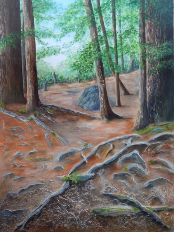 Woven Path, Acrylic on Canvas, 40 x 30 inches, Copyright Wendie Donabie